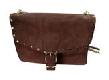 Rebecca Minkoff Crossbody Bag Women Small Brown Suede Studded Purse Photo 0