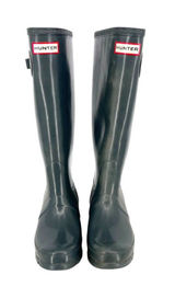 Hunter Original Tall Gloss Rain Boots Womens Gray Size US 6 EU 37 Photo 0