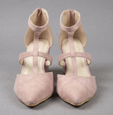 J. Adams Michelle Dusty Rose Blush Suede Block Heel Pointed Toe Pumps Size 11 Photo 0
