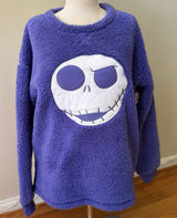 Disney Nightmare Before Christmas Fleece Long Sleeve Plush Pajama Top Purple M Photo 0