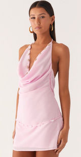Peppermayo Light Pink Halter Mini Dress Photo 0