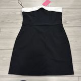 NWT Edikted Priyah Contrast Fold Over black and white Dress size medium ‎ Feels Photo 0