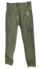 Gymshark Energy Seamless Leggings Olive Green Womens Medium High Waist Eyelet Photo 0