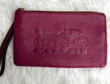 COACH Corner Zip Wristlet With Horse And Carriage Photo 0
