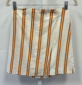 Sancia‎ Striped Wrap Mini Skirt Ochre Cream Tencel Linen Blend XS Summer Boho Photo 0