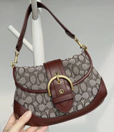 Coach Brown Soho Shoulder Bag Signature Jacquard Photo 0