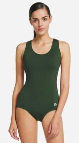 Laureate Wide Straps Crisscross-Back Racerback Swimsuit UV Block UPF-50 o Photo 0