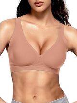 NEW VertVie Wireless Jelly Bra Seamless Push-Up T-Shirt Bra Size Light Tan NWT Photo 0