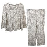 Carole Hochman‎ Large Pajama Set Cotton Gray Animal Print Lounge Luxury 759 Photo 0