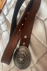 Western leather belt Brown Size 32 Photo 0