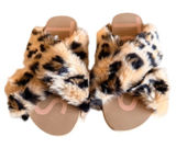 TOMS Faux Fur Leopard Slides Women’s Size 7 Slip-On Cozy Fuzzy Sandals Photo 0