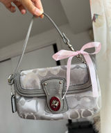 Vintage Coach Legacy Signature Optic Turnlock Flap Wristlet Photo 0