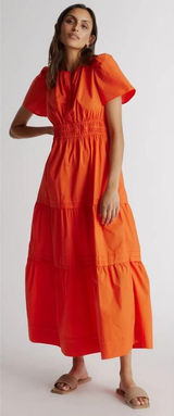 Quince Organic Cotton Poplin Tiered Maxi Dress Sz.M Photo 0