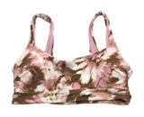 Aerie Tie Dye Sports Bra Pink Brown Scoop Neck Racerback Yoga Top Women Large Photo 0