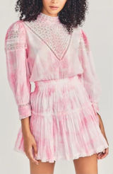 LoveShackFancy Viola Mini Dress Island Pink Hand Tie Dye P Photo 0