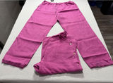 Sunbelt Women's XL Magenta Pink 100% Linen 2 Piece Shirt and Pants Set USA Made Photo 0