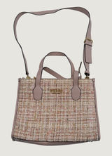 Guess Tweed Tote Women Pink Gold Coquette Small Crossbody Bag Photo 0