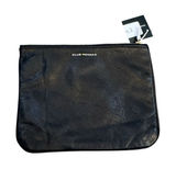 Club Monaco Leather Bag Pouch Zip Cosmetics Black Travel! Photo 0
