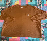 Carhartt Woman’s 2X 20-22W Loose Fit Long Sleeve Pocket T-Shirt Brown 106121BRN Photo 0