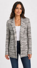 Drew Textured Open Front Longline Knit Cardigan Neutral Cozy Chic Small Photo 0