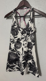 Lululemon Brisk Bloom Black White Cool Racerback Athletic Yoga Tank Top Photo 0