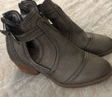 Gimmicks by BKE Metallic Pewter Cutout Western Ankle Booties Photo 0
