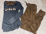 Cheetah Print Christmas Gnome Pajama Set Photo 0