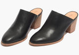 Madewell The Harper Mule Womens 8.5 Black Almond Toe Leather Stacked Block Heel Photo 0