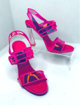 Louboutin Duniss PVC Heels Pink Transparent Sandals 100mm Size EU 36.5 Photo 0