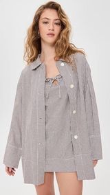 Free People Arlo Gingham Check 2 Piece Mini Dress Long Sleeve Shirt Co-Ord Set S Photo 0