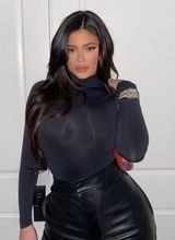 Skims Essential Mock neck Long Sleeve Bodysuit Onyx‎ Nwt Size XS XXS black Photo 0