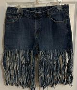 Fringe blue jean shorts sz 10 Photo 0