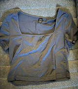 Grey Shein Square Neck Crop Top Photo 0