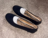 Women's Black and White Slip-On Ballet Flats size 10/10.5 Photo 0