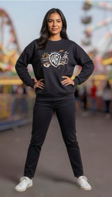 Vintage 1999 Warner Bros Looney Tunes Crewneck Sweatshirt Black Bugs Bunny XL Photo 0
