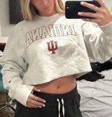 Champion Women's Gray Indiana University Crop Sweatshirt Photo 0