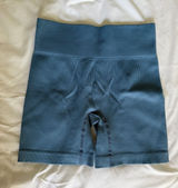 High-Waist Seamless Biker Shorts - Teal Blue Photo 0