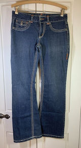 Bongo Jeans Size 7 Women's Boot Cut‎ Embroidered Blue Denim Y2K Festival Western Photo 0