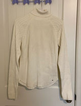 EUC Tommy Hilfiger women’s cable knit cream turtleneck thick warm‎ sweater large Photo 0