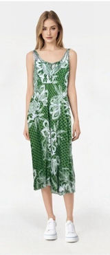 Old Navy Green Floral Maxi Dress Size L Beach Vacation Summer Photo 0