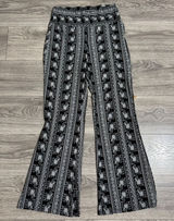 Womens Elephant Print Bell Bottom Pants Black White Boho Flare‎ Leg Stretchy XL Photo 0