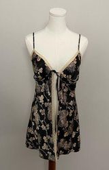 Vintage Victorias Secret Top Cami Nighty Babydoll Lace Floral Tie Front Y2K Photo 0