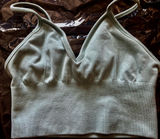 ALO YOGA Define Luxe V Neck Bra size M Sage Green Gym Run Workout Photo 0
