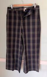 Blue 1901 Navy Plaid Tartan Tory Wide Leg Pants, sz‎ 10 Photo 0