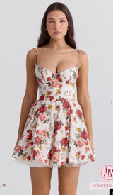 House of CB Minimoiselle Italian Rose Print Tulle Photo 0