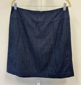 Worth New York Dark Indigo Wool Blend A-Line Pencil Skirt Size 6 Seam Detail Photo 0