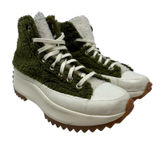 Converse Run Star Hike High Sherpa Platform Sneakers Green Faux Fur Size US 8.5 Photo 0