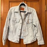 Levi’s Oversized Denim Jean Jacket Distressed Trucker Light wash Photo 0