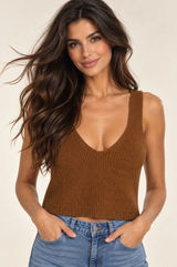 Madewell Ribbed Knit Tank Top Vest Scoop Neck Boho Soft Earthy Layering Preppy L Photo 0