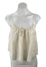 J.Crew Women's Cream Sleeveless Tie Scoop Cami Camisole Cropped Tank Top Size M Photo 0